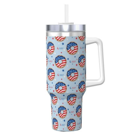 Daiia Donut with the USA Fag Printed 40 oz Tumbler with Handle Ice Bully Insulated Tumbler 2 in 1 Lid Insulated Water Bottle Stainless Steel Travel Coffee Mug
Daiia Donut with the USA Fag Printed 40 oz Tumbler with Handle Ice Bully Insulated Tumbler 2 in 1 Lid Insulated Water Bottle Stainless Steel Travel Coffee Mug