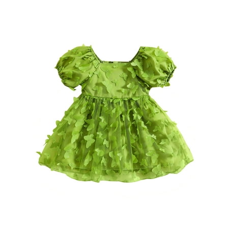 Qtinghua Toddler Baby Girls Princess Dress Short Puff Sleeve 3D Butterfly Tulle Dress Summer Clothes Green 12-18 Months
Qtinghua Toddler Baby Girls Princess Dress Short Puff Sleeve 3D Butterfly Tulle Dress Summer Clothes Green 12-18 Months