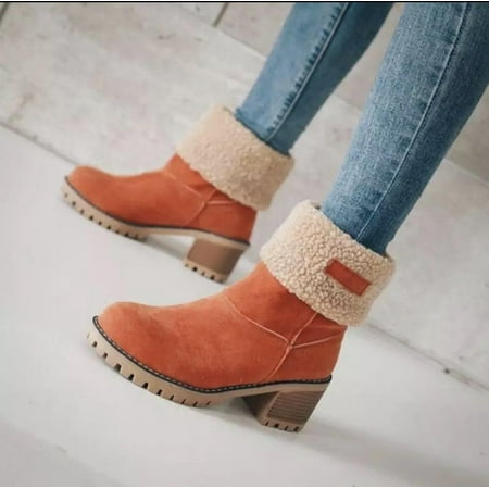 New winter women s shoes thick-heeled high-heeled snow boots two wear plus velvet warm mid-boots cotton shoes orange 35
New winter women s shoes thick-heeled high-heeled snow boots two wear plus velvet warm mid-boots cotton shoes orange 35