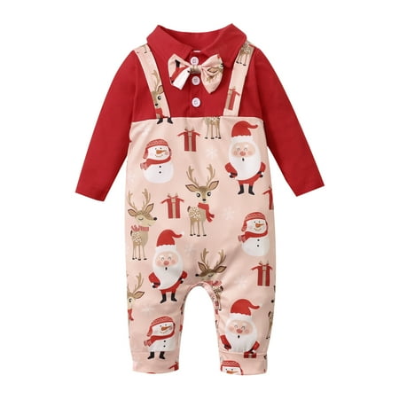 HESHENG Newborn Baby Boys Christmas Jumpsuit Romper Lapel Collar Bow-Tie One Piece Gentleman Outfits 0-3M
HESHENG Newborn Baby Boys Christmas Jumpsuit Romper Lapel Collar Bow-Tie One Piece Gentleman Outfits 0-3M