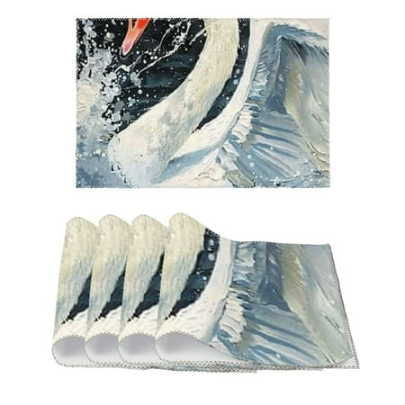 FACANNAP Swan Water Painting Canvas Placemats for Kitchen Dining Table Set of 4 Party Decoration 11.8*17.7in
FACANNAP Swan Water Painting Canvas Placemats for Kitchen Dining Table Set of 4 Party Decoration 11.8*17.7in
