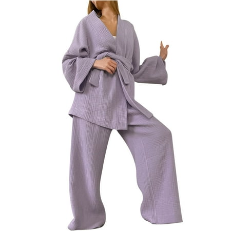 Women s Long Sleeved Loose Rousers Crepe Women s Solid Color Nightgown Housewear Pajama Suit pajams pajamas womans pajamas
Women s Long Sleeved Loose Rousers Crepe Women s Solid Color Nightgown Housewear Pajama Suit pajams pajamas womans pajamas