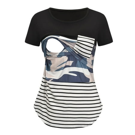 Tangnade Maternity top Women Maternity Short Sleeve Striped Nursing Tops T-shirt for Breastfeeding Black XL
Tangnade Maternity top Women Maternity Short Sleeve Striped Nursing Tops T-shirt for Breastfeeding Black XL