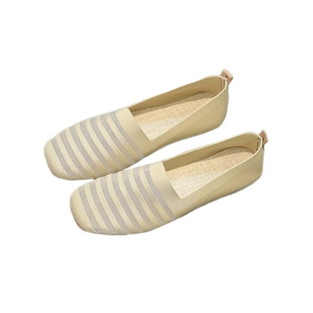 Woobling Women Flats Knit Upper Flat Shoes Slip On Casual Shoe Womens Pumps Comfort Square Toe Fashion White Striped 6.5
Woobling Women Flats Knit Upper Flat Shoes Slip On Casual Shoe Womens Pumps Comfort Square Toe Fashion White Striped 6.5