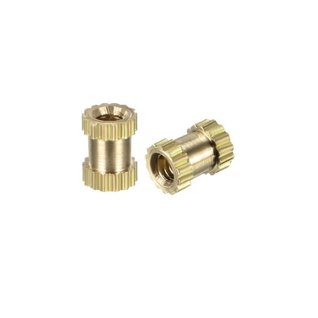 M2 x 5mm(L) x 3.5mm(OD) Brass Knurled Threaded Insert Embedment Nuts 200pcs