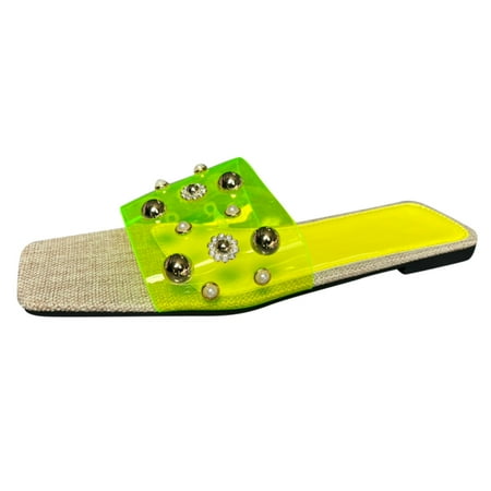 Quealent Adult Women Sandal Sandal Heels Shoes for Women Ladies Summer Fashion Transparent Breathable Color Flat Wedge Sandals for Women Wide Width Green 8
Quealent Adult Women Sandal Sandal Heels Shoes for Women Ladies Summer Fashion Transparent Breathable Color Flat Wedge Sandals for Women Wide Width Green 8