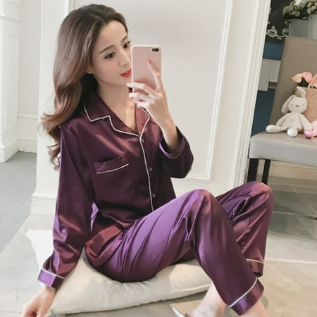 pinshui Women Satin Pajamas Set Long Sleeve Tops+Long Pants Sleepwear Pajamas Suit Spring Homewear New
pinshui Women Satin Pajamas Set Long Sleeve Tops+Long Pants Sleepwear Pajamas Suit Spring Homewear New