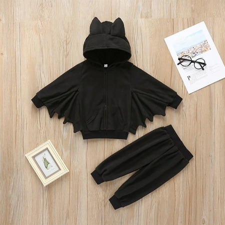 Bullpiano 2Pcs Toddler Baby Halloween Outfits Kids Long Sleeve Batwing Hooded Jacket Hoodie + Pant Clothes Set 6M-4T
Bullpiano 2Pcs Toddler Baby Halloween Outfits Kids Long Sleeve Batwing Hooded Jacket Hoodie + Pant Clothes Set 6M-4T