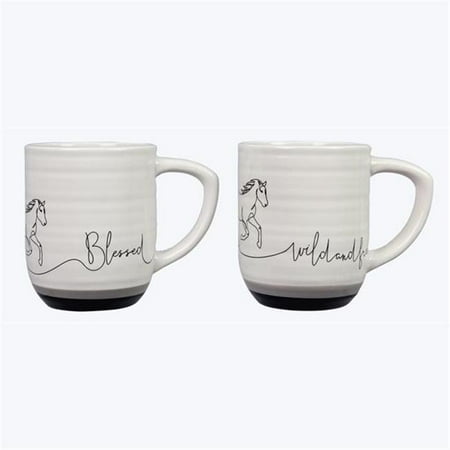 Youngs 11605 Ceramic Horse Mug - 2 Assorted