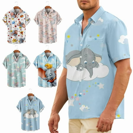 Men s Cute Animal Button Down Shirt Loose Fit Vacation Bowling Shirts Plus Size Men