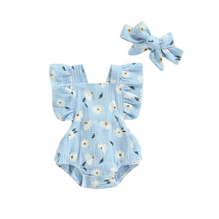 Qiylii Newborn Baby Girls Clothes One-Piece Romper Cotton Linen Bodysuit with Headband 2pcs Outifis Set 0-24M
Qiylii Newborn Baby Girls Clothes One-Piece Romper Cotton Linen Bodysuit with Headband 2pcs Outifis Set 0-24M