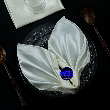 MDS Set of 200 Satin Napkin 20x20 Inch Square Napkins for Wedding - Ivory
MDS Set of 200 Satin Napkin 20x20 Inch Square Napkins for Wedding - Ivory