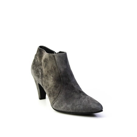 Pre-owned|Paul Green Womens Suede Zip Up High Heel Ankle Boots Gray Size 5.5