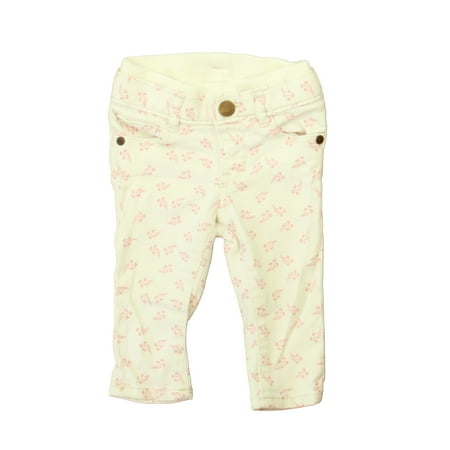 Pre-owned Gap Girls Ivory | Pink Jeggings size: 6-12 Months