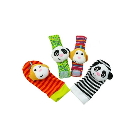 Cute Newborn Baby Animal Socks 4Pcs Set Toys Wrist Rattles and Babies Foot Finder Socks
Cute Newborn Baby Animal Socks 4Pcs Set Toys Wrist Rattles and Babies Foot Finder Socks