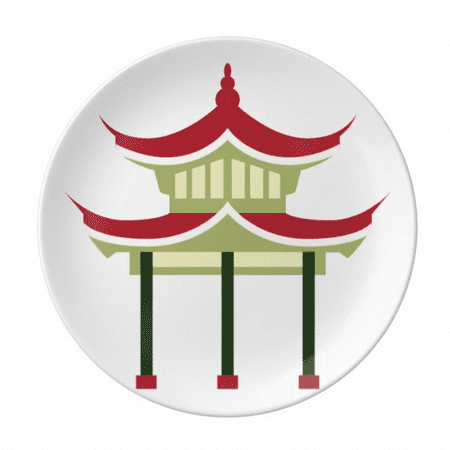 Pavilion China Pattern Plate Decorative Porcelain Salver Tableware Dinner Dish