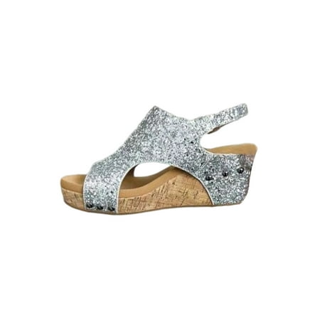Gomelly Ladies Platform Sandal Ankle Strap Wedge Sandals Summer Casual Shoes Peep Toe Beach Party Silver 9
Gomelly Ladies Platform Sandal Ankle Strap Wedge Sandals Summer Casual Shoes Peep Toe Beach Party Silver 9