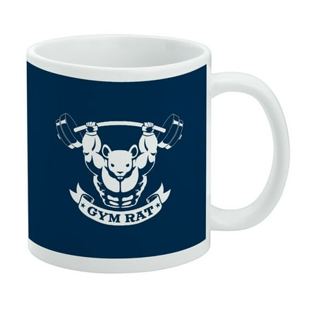Gym Rat Workout Weight Lifting White Mug