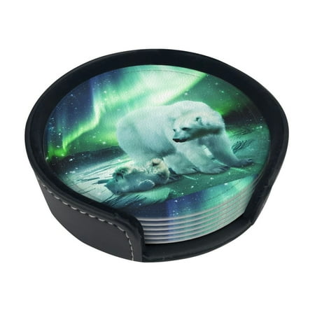 Round Pu Leather Coaster Ice Bear Heat - Resistant Beverage Cup Mat-Fancy Decor For Kitchen Office Dining Room Table - Drink Protector 6-Slice
Round Pu Leather Coaster Ice Bear Heat - Resistant Beverage Cup Mat-Fancy Decor For Kitchen Office Dining Room Table - Drink Protector 6-Slice