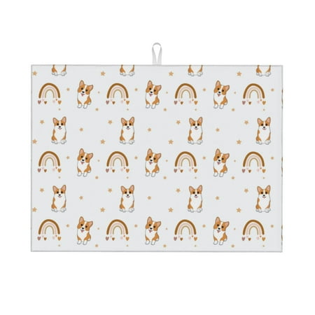 Dish Drying Mats for Kitchen Counter - Cute Corgi Dog Funny White 18x24in Dish Drying Pad Coffee Mat with Hanging Loop Super Absorbent Kitchen Counter Mat Coffee Bar Accessories
Dish Drying Mats for Kitchen Counter - Cute Corgi Dog Funny White 18x24in Dish Drying Pad Coffee Mat with Hanging Loop Super Absorbent Kitchen Counter Mat Coffee Bar Accessories