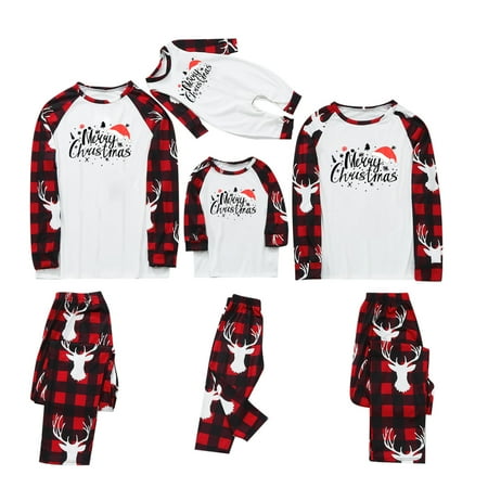 Xmas Matching Pajamas Sets for Family Christmas PJ s with Funny Elk Plaid Printed Long Sleeve Tee and Pants Sleepwear
Xmas Matching Pajamas Sets for Family Christmas PJ s with Funny Elk Plaid Printed Long Sleeve Tee and Pants Sleepwear