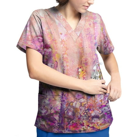 Hanas Tops Plus Size Printed Scrub Working Uniform Tops For Women V-Neck Short Sleeve T-Shirts Workwear Tee With Pockets Hot Pink/XXL
Hanas Tops Plus Size Printed Scrub Working Uniform Tops For Women V-Neck Short Sleeve T-Shirts Workwear Tee With Pockets Hot Pink/XXL