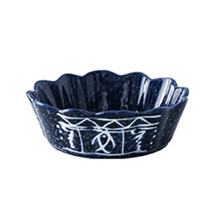 Haifle 6/7inch Ceramic Salad Bowl Blue Fruit Bowl Cereal Bowl Serving Bowls-6 inch