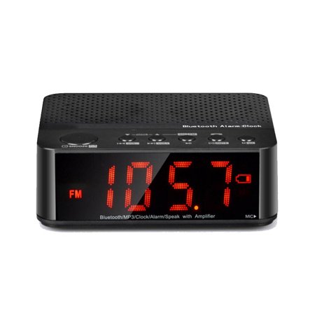 Portable Multifunctional Bluetooth Speaker Stereo Bluetooth V2.1 Wireless Amplifier FM Radio LED Display Alarm Clock