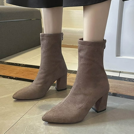 Womens Boots Fashion Autumn Winter Women Ankle Boots Mid Heel Suede Warm Pointed Zipper Comfortable Khaki 7.5 Boots for Women
Womens Boots Fashion Autumn Winter Women Ankle Boots Mid Heel Suede Warm Pointed Zipper Comfortable Khaki 7.5 Boots for Women