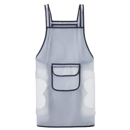 Meizhencang Cooking Apron Sleeveless Lace-up TPU Easy To Wear Adults Bib Apron Household Supplies