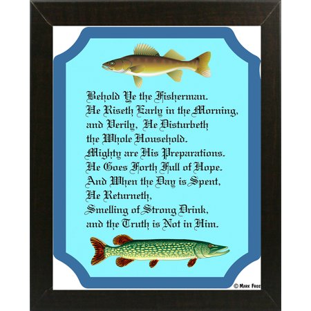 Behold Ye The Fisherman-MARFRO130392 Print 20.75"x16.5" by Mark Frost in a Affordable Brazilian Walnut Medium