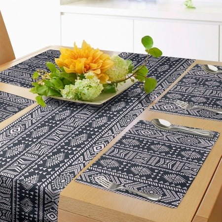 African Table Runner & Placemats Inspirations Meet with Country Art Design Vertical Borders Set for Dining Table Decor Placemat 4 pcs + Runner 12 x72 Cadet Blue White by Ambesonne
African Table Runner & Placemats Inspirations Meet with Country Art Design Vertical Borders Set for Dining Table Decor Placemat 4 pcs + Runner 12 x72 Cadet Blue White by Ambesonne