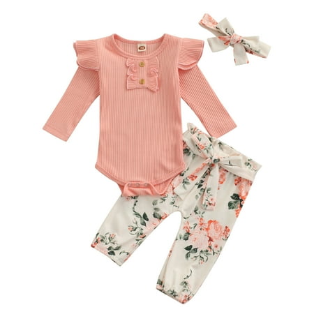 Frobukio Newborn Baby Girls Long Sleeve Cotton Bodysuit Tops Floral Long Pants Headband 3Pcs Clothes Sets Pink 12-18 Months
Frobukio Newborn Baby Girls Long Sleeve Cotton Bodysuit Tops Floral Long Pants Headband 3Pcs Clothes Sets Pink 12-18 Months