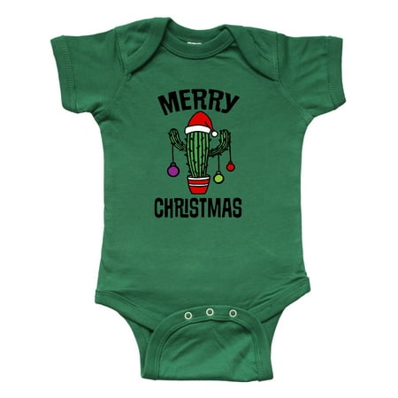 Inktastic Merry Christmas Cactus Cute Gift Baby Boy or Baby Girl Bodysuit