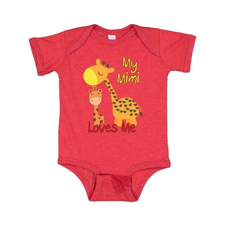 Inktastic My Mimi Loves Me Giraffe Gift Baby Boy or Baby Girl Bodysuit