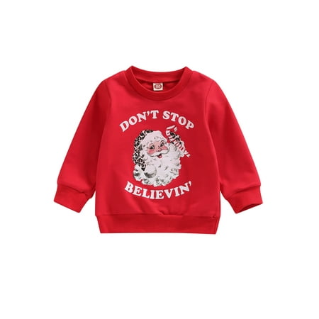 Raruxxin Toddler Baby Boys Girls Christmas Sweatshirt Autumn Winter Long Sleeve Round Neck Santa Letter Print Pullover
Raruxxin Toddler Baby Boys Girls Christmas Sweatshirt Autumn Winter Long Sleeve Round Neck Santa Letter Print Pullover