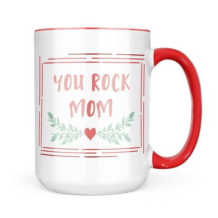 Christmas Cookie Tin You Rock Mom Mother s Day Heart with Leaves Mug gift for Coffee Tea lovers