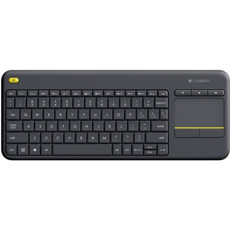 Refurbished Logitech Wireless Touch Keyboard K400 Plus with Built-In Touchpad for Internet-Connected TVs