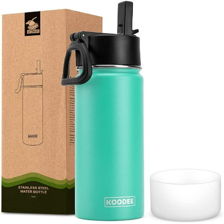 Kids Water Bottle 16 oz Stainless Steel Double Wall Vacuum Insulated Wide Mouth Bottle with Leakproof Straw Lid (Teal)
Kids Water Bottle 16 oz Stainless Steel Double Wall Vacuum Insulated Wide Mouth Bottle with Leakproof Straw Lid (Teal)