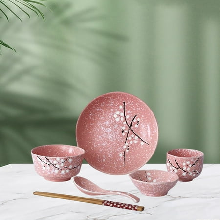 Ceramic tableware Set for Household Use (Pink)