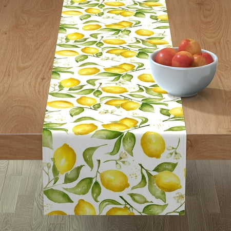 Cotton Sateen Table Runner 108 - Lemon Blossoms Blossom Summer Fruit Kitchen Decor Print Custom Table Linens by Spoonflower
Cotton Sateen Table Runner 108 - Lemon Blossoms Blossom Summer Fruit Kitchen Decor Print Custom Table Linens by Spoonflower