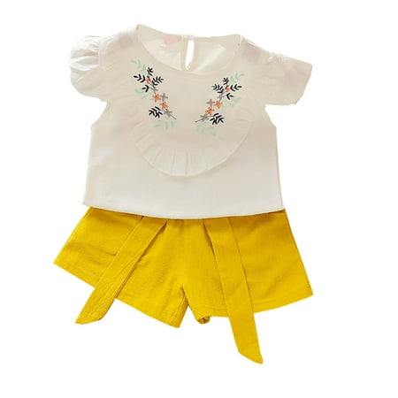GWAABD Outfits for Girls Yellow Cotton Elegant Children s Set Girl Round Neck Sleeveless Flowers Summer Ancient Style Baby Shirt Casual Shirt Casual 100
GWAABD Outfits for Girls Yellow Cotton Elegant Children s Set Girl Round Neck Sleeveless Flowers Summer Ancient Style Baby Shirt Casual Shirt Casual 100