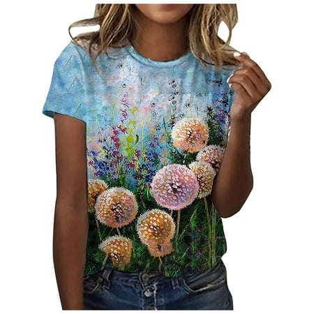 Summer T Shirt for Women Short Sleeve Shirts Cute Printed Tshirts Blouse Casual Tops Loose Fit Graphic Tees
Summer T Shirt for Women Short Sleeve Shirts Cute Printed Tshirts Blouse Casual Tops Loose Fit Graphic Tees