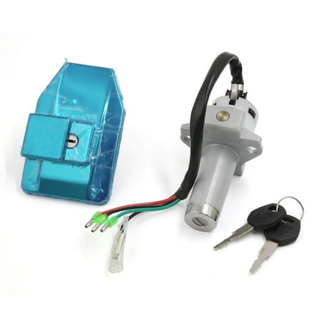 Unique Bargains Motorcycle 4 Wires Electric Door Lock Fuel Tank Cap Cover Keys Set for WY-125