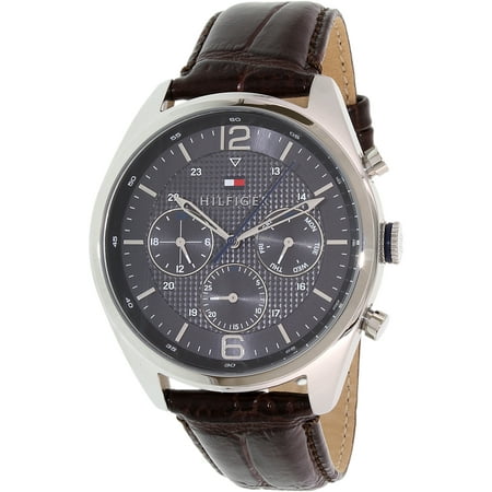 Tommy Hilfiger Men's 1791184 Silver Leather Quartz Watch