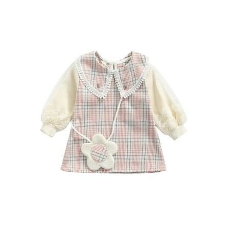 FOCUSNORM Toddler Girl Plaid Print Mesh Stitching Long Sleeve Pan Collar Midi Dress
FOCUSNORM Toddler Girl Plaid Print Mesh Stitching Long Sleeve Pan Collar Midi Dress