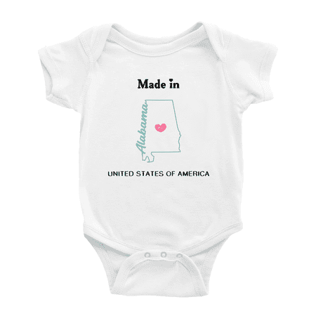 Made In Alabama United States of America Baby Clothing Bodysuit 12-18 Months