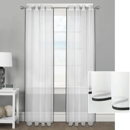 Better Homes & Gardens Ribbon Border Window Curtain Panel