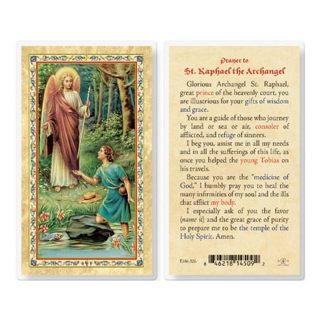 Prayer to St. Raphael Gold-Stamped Laminated Catholic Prayer Holy Card with Prayer on Back Pack of 25
Prayer to St. Raphael Gold-Stamped Laminated Catholic Prayer Holy Card with Prayer on Back Pack of 25