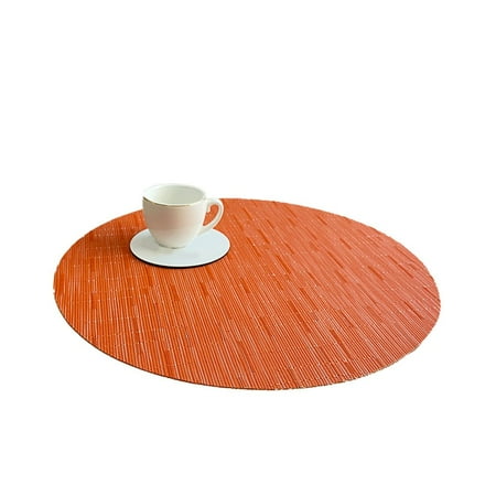 BCLONG PVC Solid Color Woven Plate Mat Round Placemat Hotel Washable Table Mat orange
BCLONG PVC Solid Color Woven Plate Mat Round Placemat Hotel Washable Table Mat orange